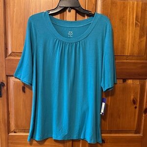 NWT Apt. 9 Teal Short Sleeve Women's Top